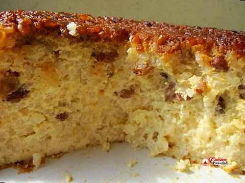 gateau de riz aux raisins secs