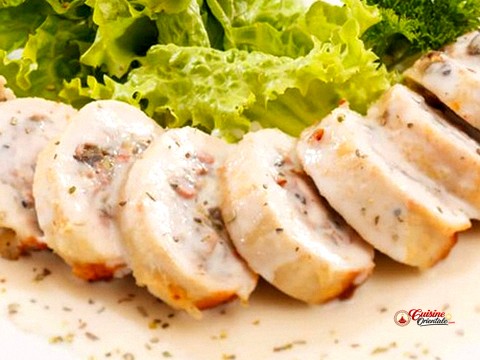 viande de poulet farcie au boursin