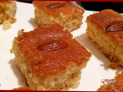Gateau de semoule aux amandes - harissa hloua