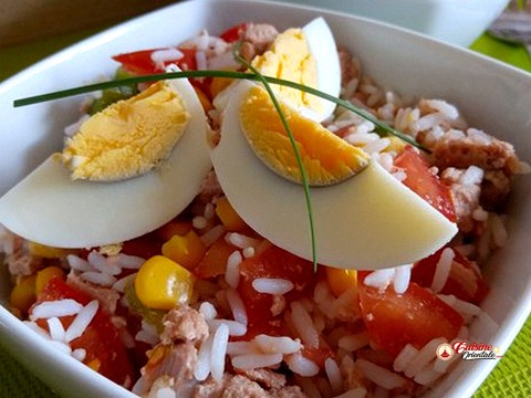SALADE DE RIZ AU POIVRON ET AU THON