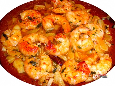 Gambas à l'ail ou à la sauce diable