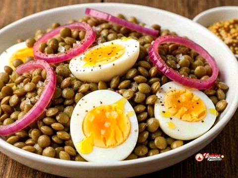 Lentilles aux oeufs durs