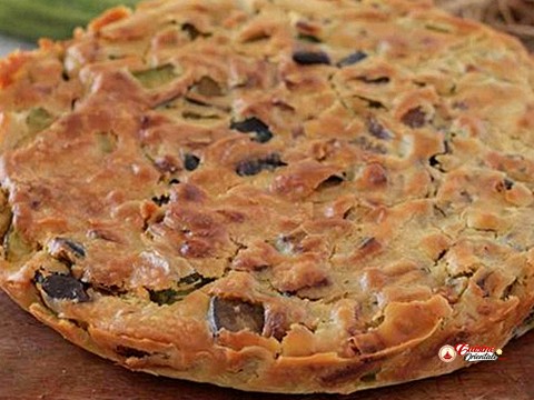 Omelette d'aubergines et de courgettes