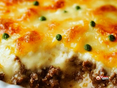 Gratin de viande hachée au fromage