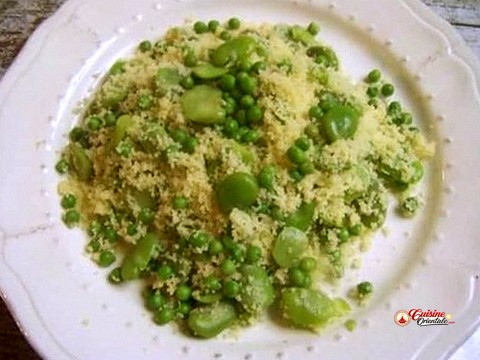 Mesfouf aux petits pois verts frais