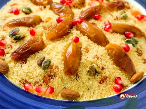 mesfouf aux dattes  couscous fin sucré