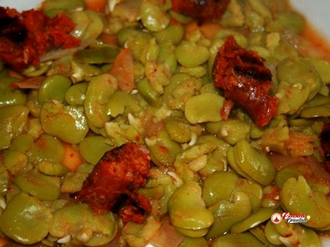 Ros-bratel  ragoût ou tajine de fèves vertes tendres
