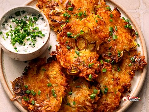 Beignet de pommes de terres et aux poireaux.