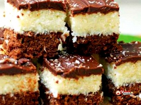 Carrés au chocolat et noix de coco