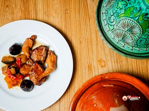 Tajine de pigeons aux fruits secs