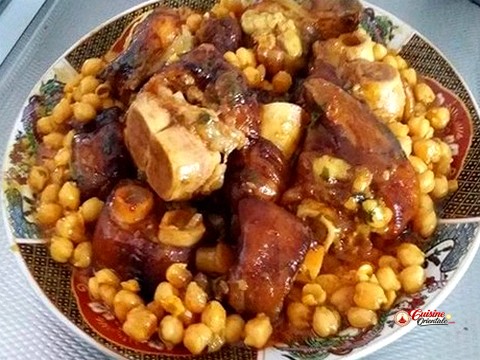 Veau aux pois chiches et au raisins