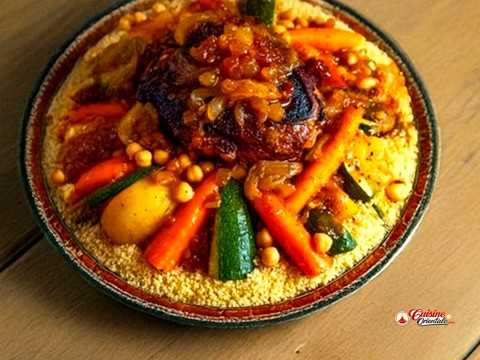 Couscous aux legumes et viande ksouksou kouskous