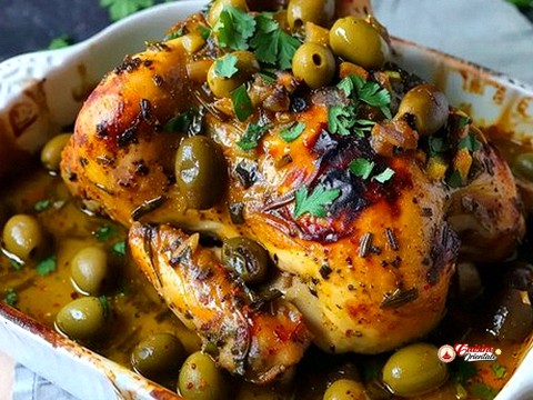 Djaj m'âcheb(poulet aux herbes)