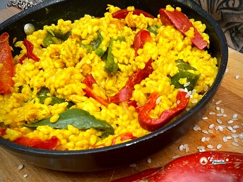 Gratin de riz à l'espagnole.