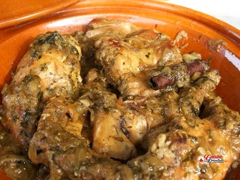 tagine de lapin aux oignons caramelisés